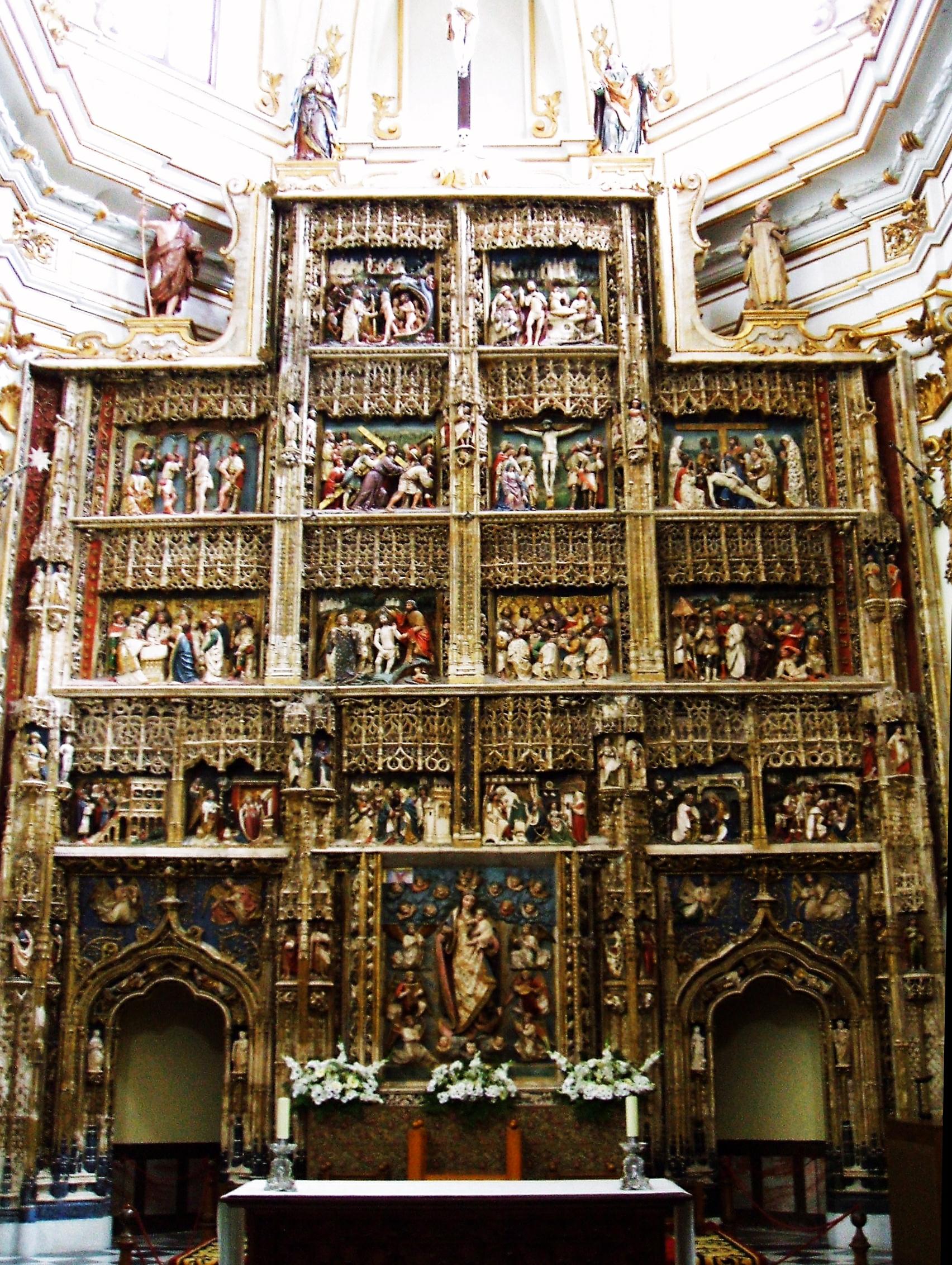 Retablo mayor gótico de la iglesia del monasterio de Santa María del Paular en Rascafría
