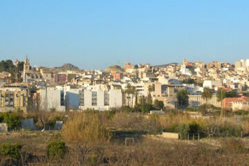 Panorámica de Abarán, Murcia, vista desde la carretera de Ojós